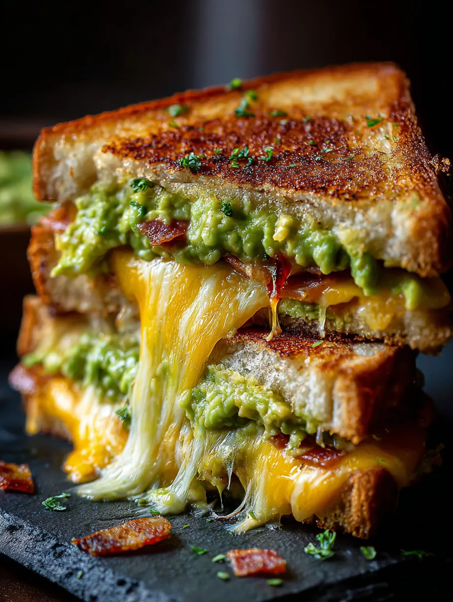 Gestapelte Cheese-Sandwiches.