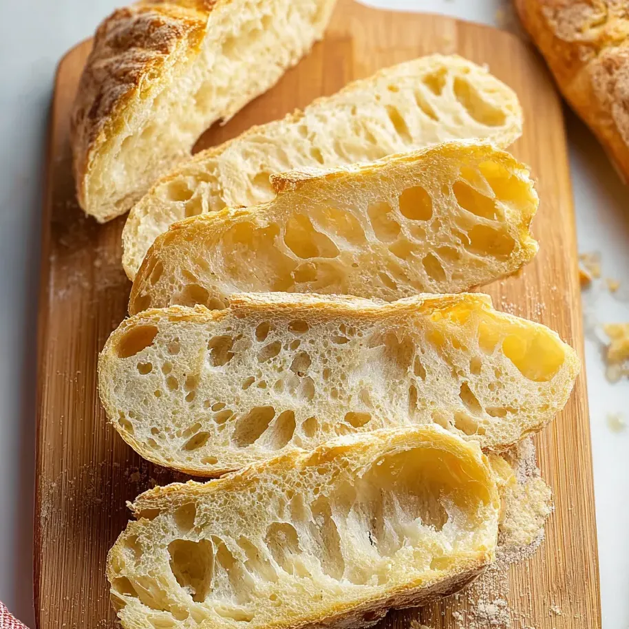 Brotscheiben auf Holzbrett.