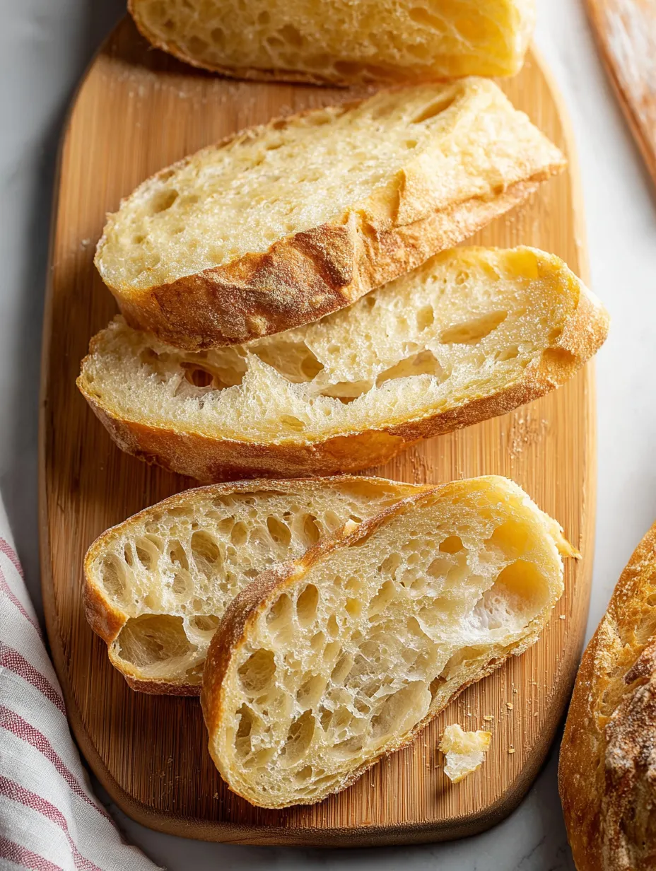 Brotstücke auf einem Holzbrett.