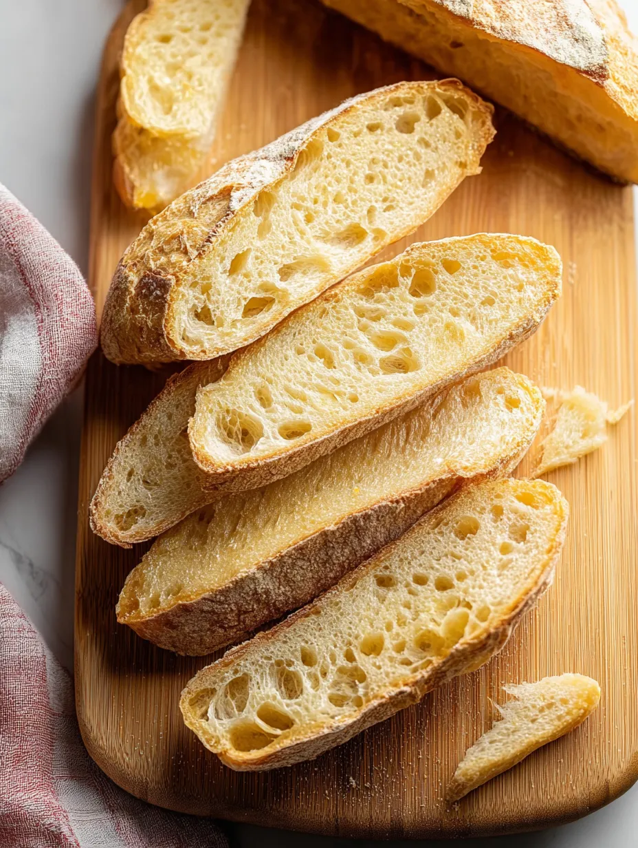 Brotstücke auf einem Holzbrett.