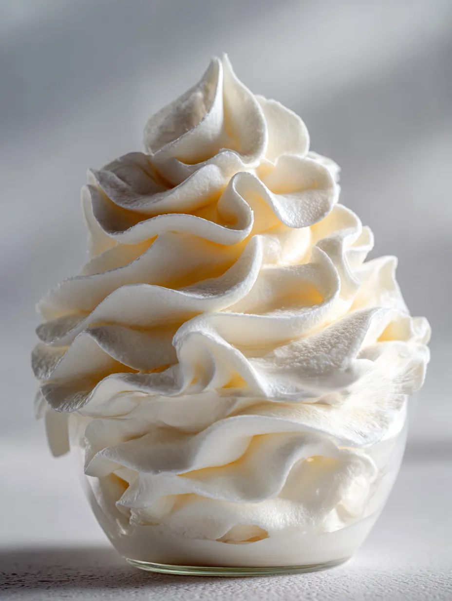 Ein Dessert im Glas mit weißem Topping.