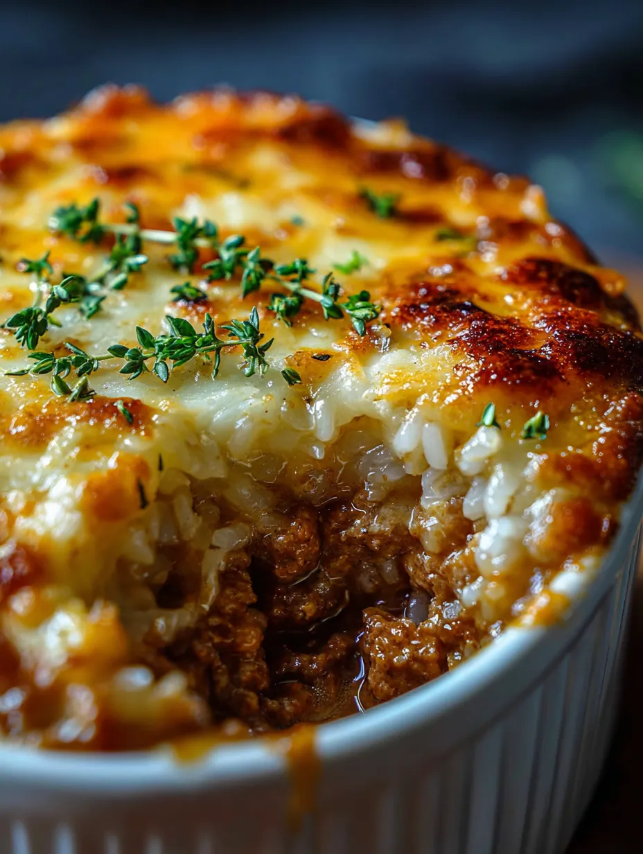 Eine Schale Essen mit Reis und Fleisch.