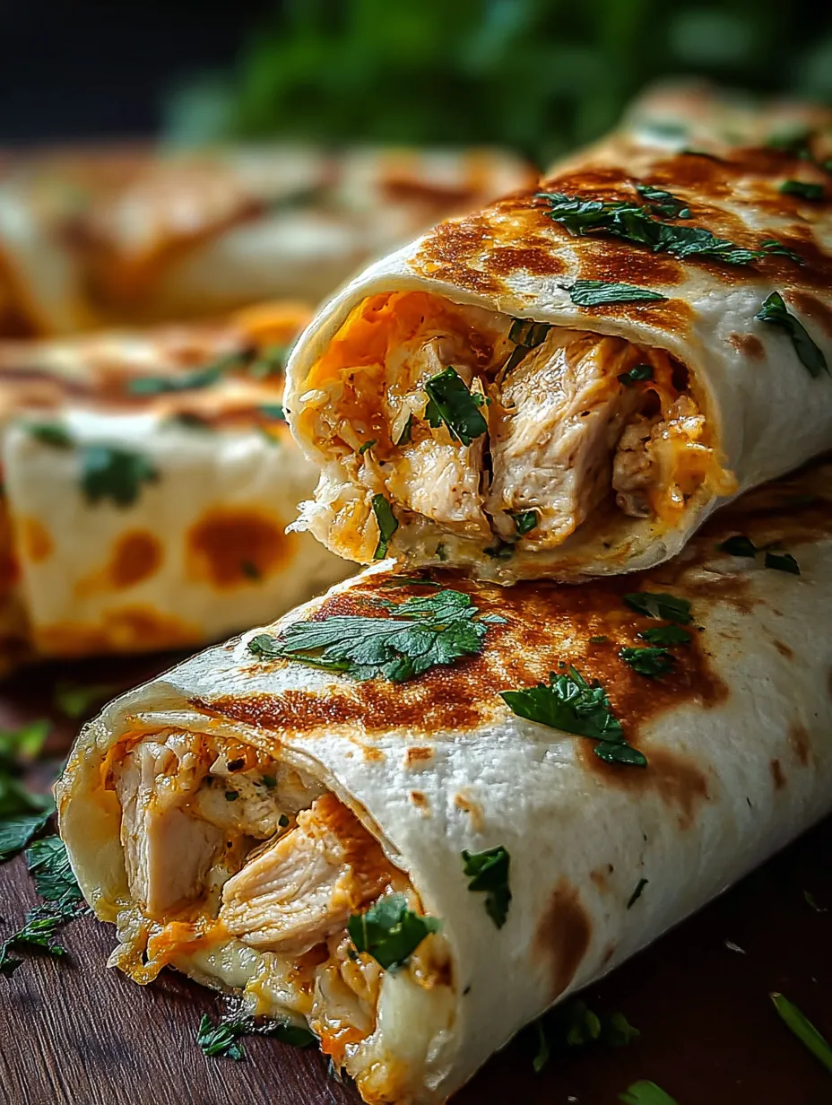 Ein Chicken-Wrap mit grünen Toppings.