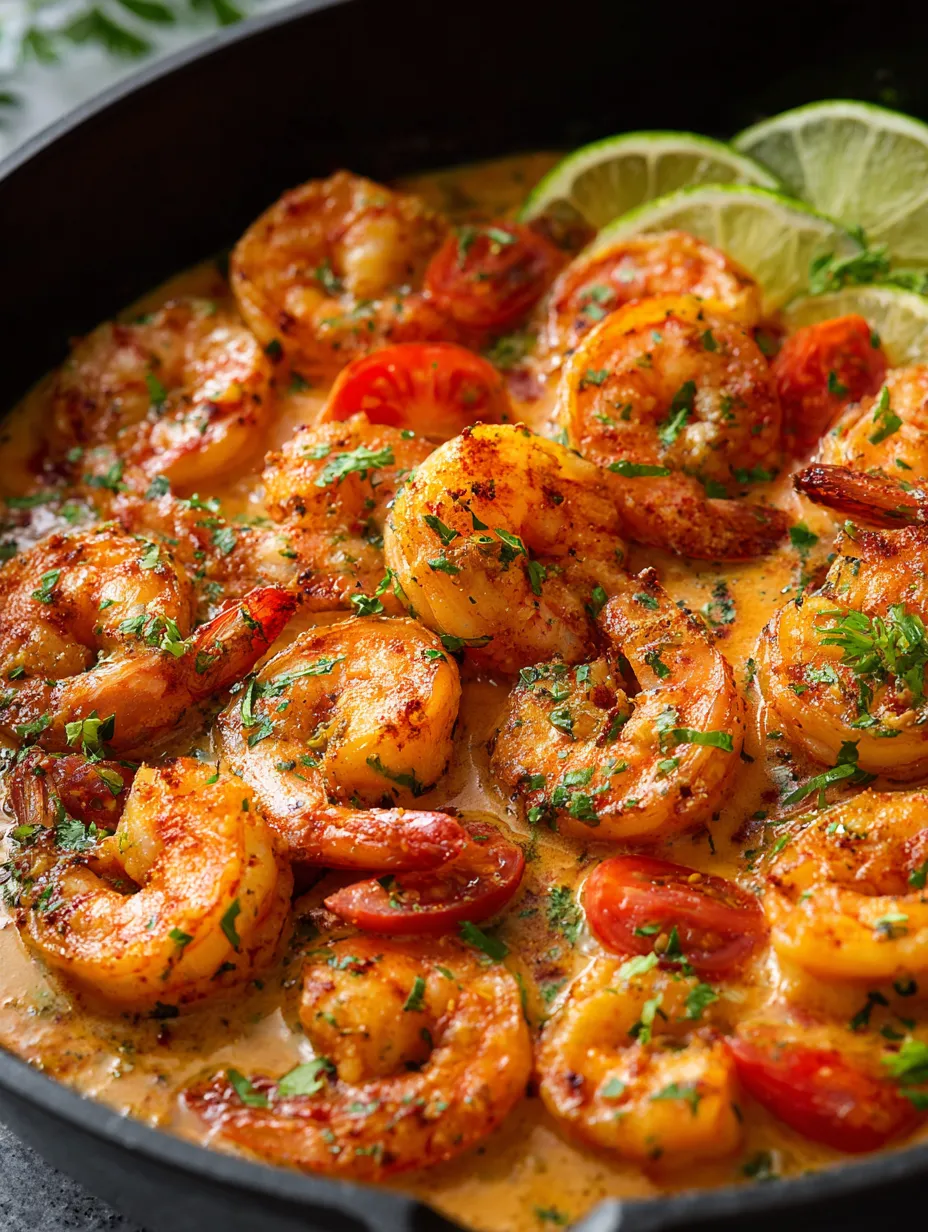 Eine Schüssel mit Garnelen und Tomaten.