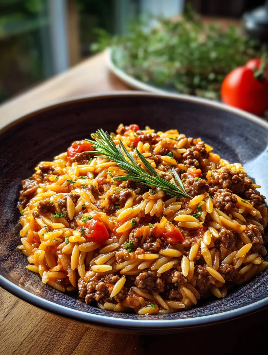 Eine Schüssel Pasta mit Fleisch und Tomaten.