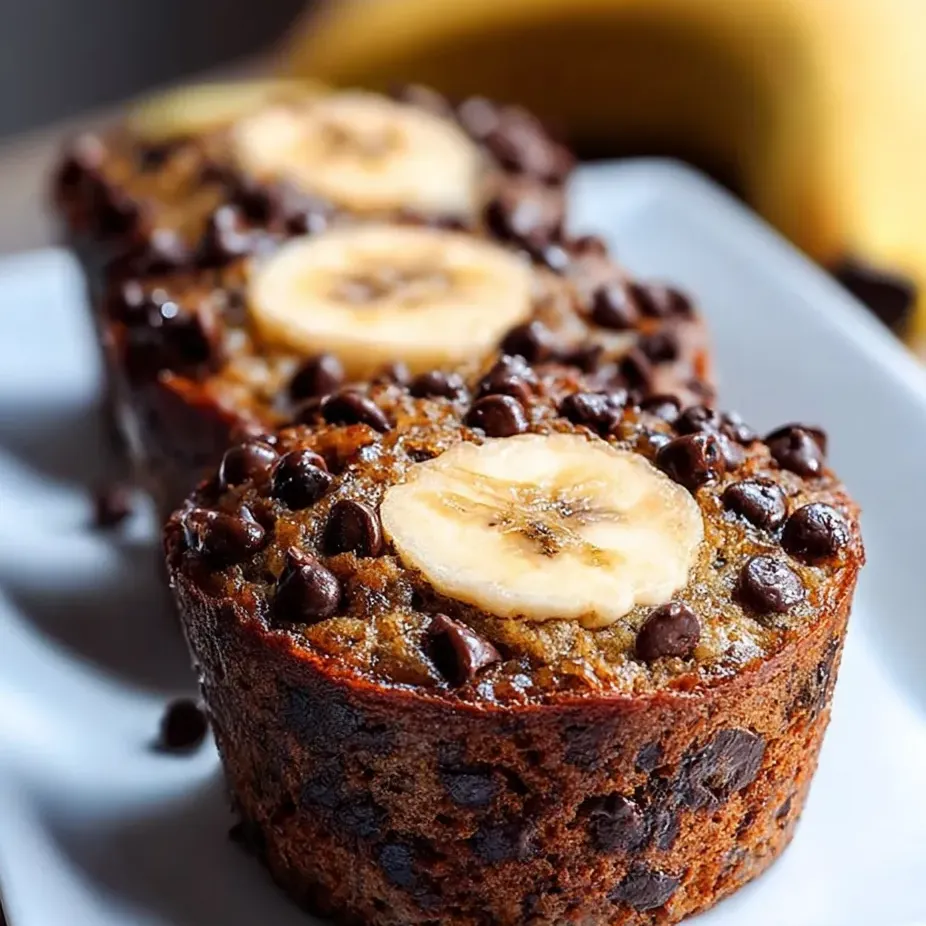 Eine Scheibe Bananenbrot mit Schoko.