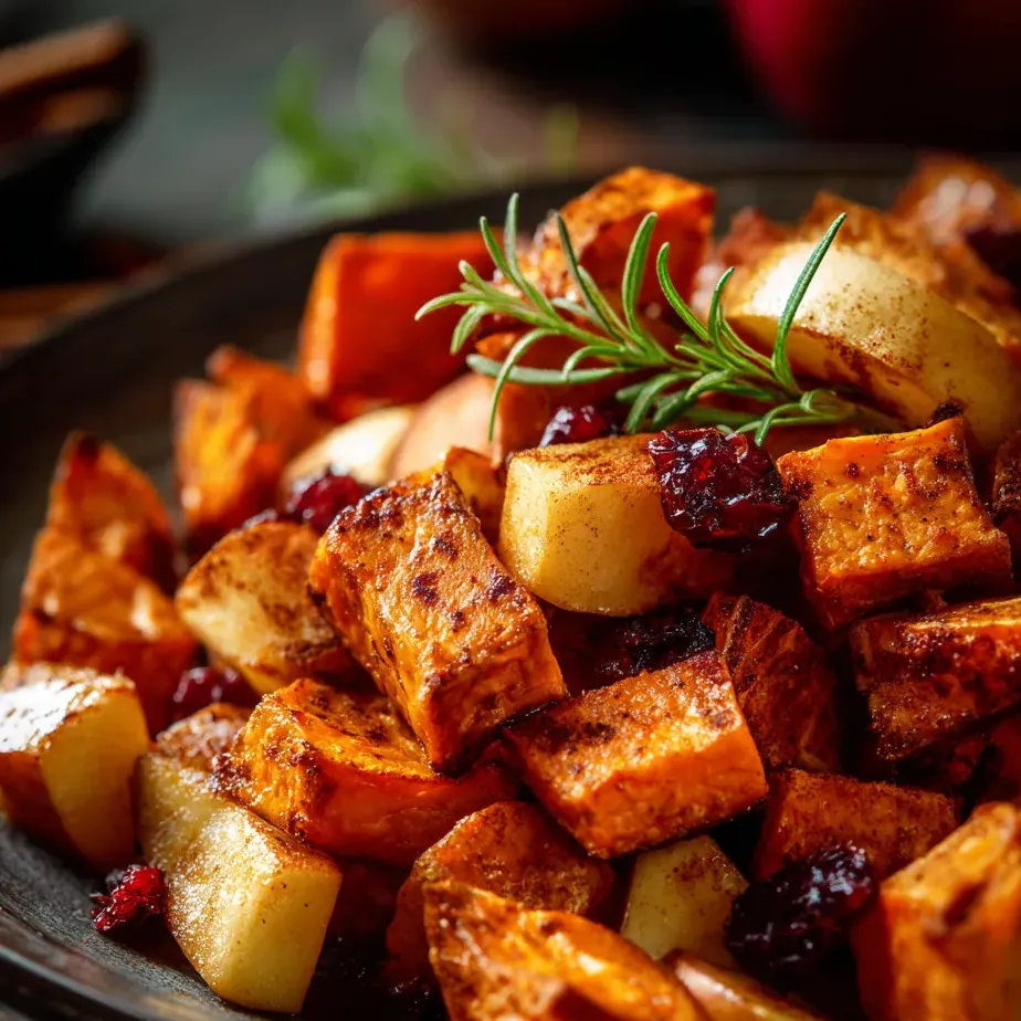 Eine Schale Essen, garniert mit einem Zweig Rosmarin.