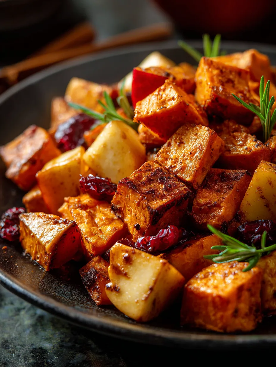 Eine Schale Essen mit Rosmarinzweig obendrauf.