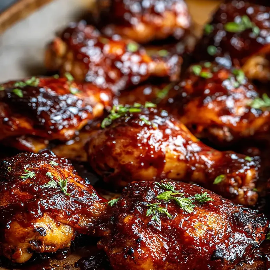 Huhn mit BBQ-Soße.