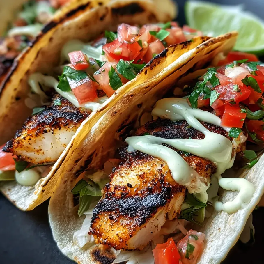 Ein Taco mit Fisch und Tomaten.