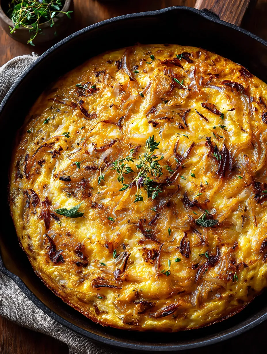 Ein Gericht mit Zwiebeln und Käse.