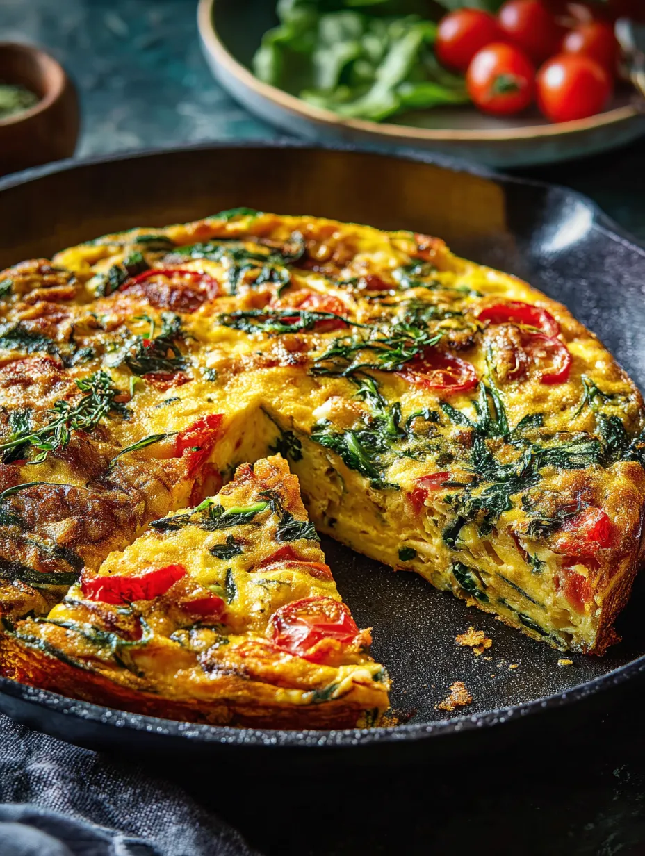 Ein Stück Brokkoli-Tomaten-Quiche.