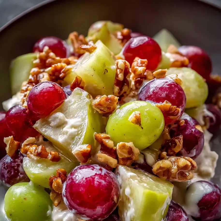 Eine Schüssel voller Obst – mit Trauben, Äpfeln und Walnüssen.