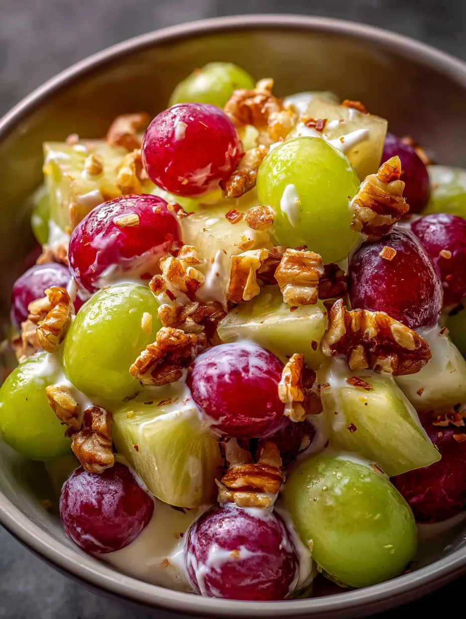 Eine Schüssel Obst mit Trauben, Kiwi und anderen Früchten.
