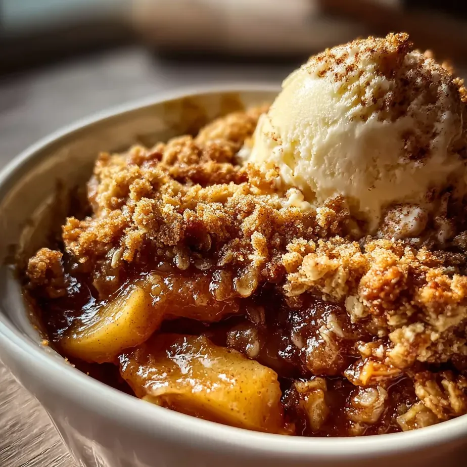 Eine Schale voller Nachtisch mit einer Kugel Eis oben drauf.