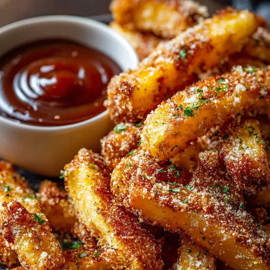 Eine Schüssel mit Pommes und Ketchup.