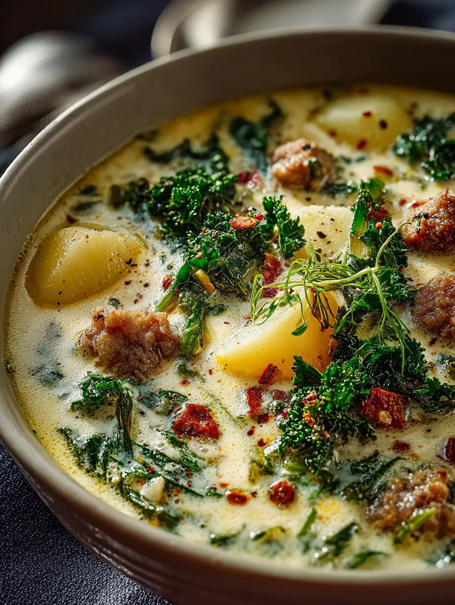 Eine Schale Suppe mit Brokkoli und Fleisch.