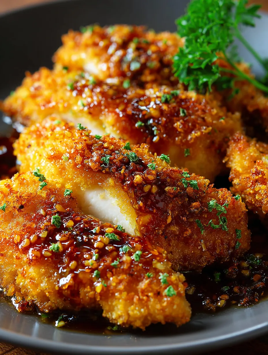 Hähnchen mit Soße und Kräutern.
