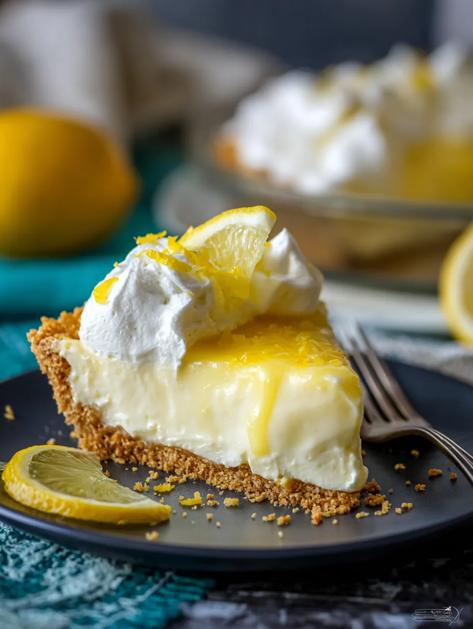 Ein Stück Zitronen-Baiser-Kuchen.