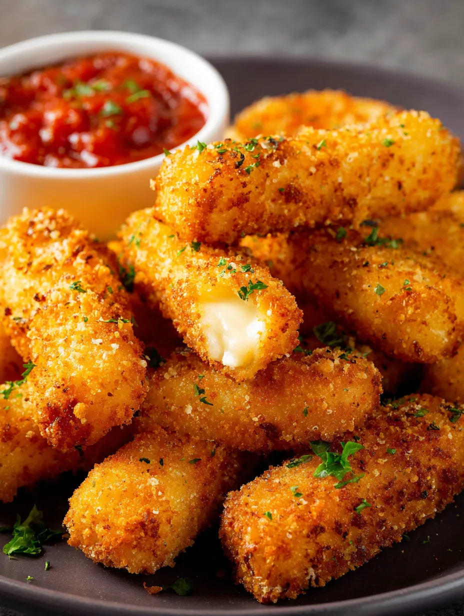 Ein Teller mit frittiertem Snack und Dip-Schälchen.