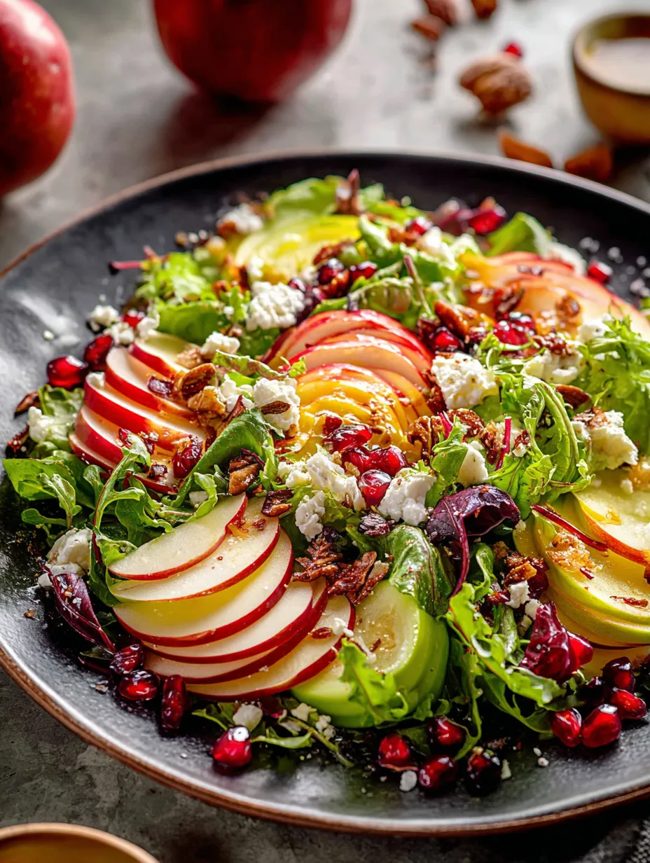 Ein Teller Obstsalat mit Äpfeln, Orangen und Trauben.