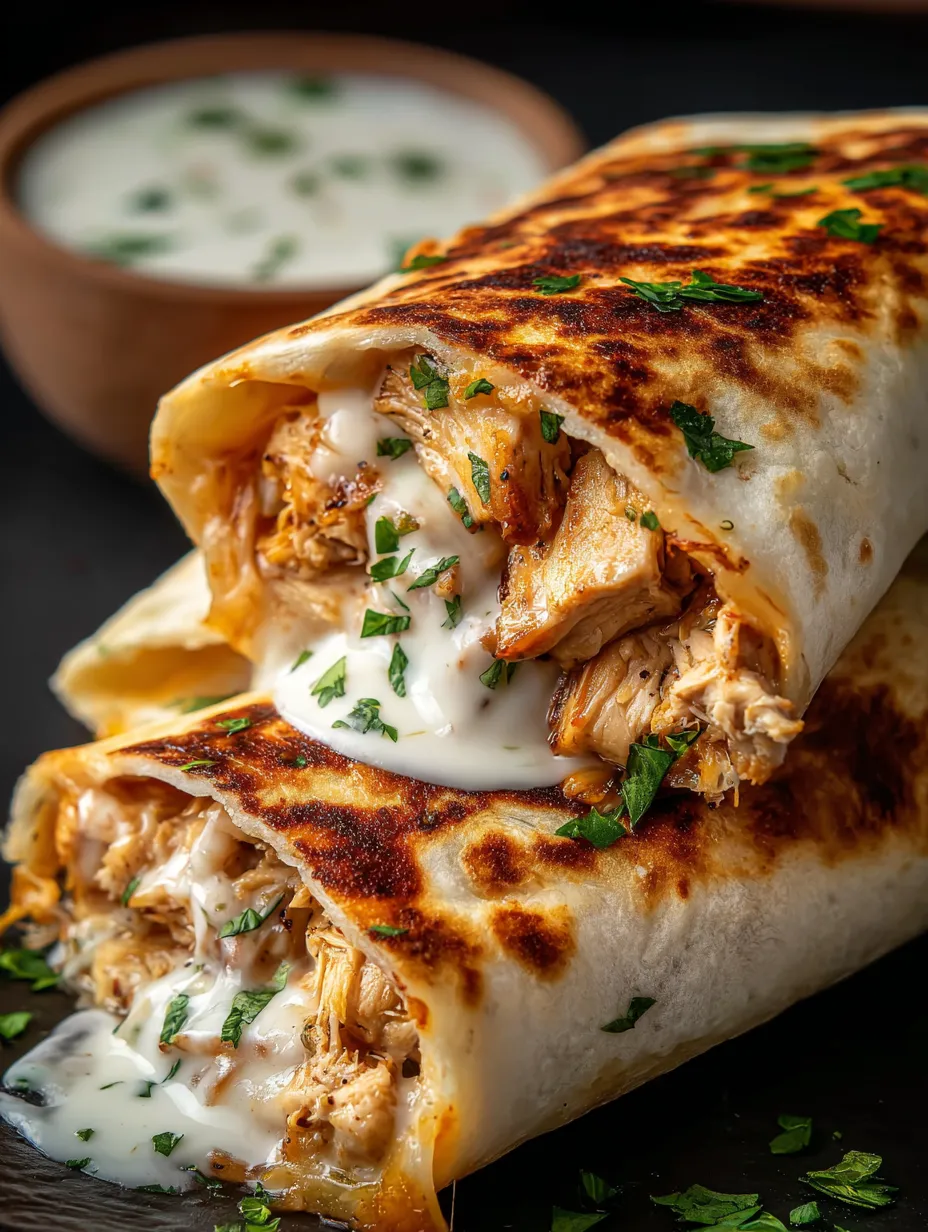 Ein Burrito mit Fleisch und Käse.