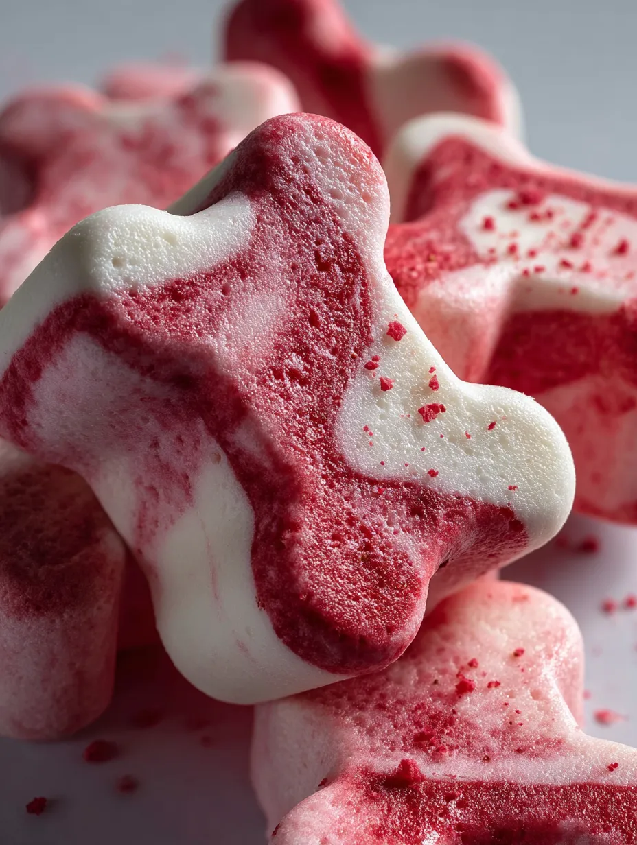 Ein rosa-weißes Hundebonbon.