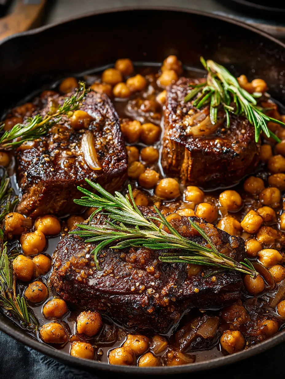 Eine Schüssel mit Rindfleisch, gerösteten Hülsen und Gewürzen.