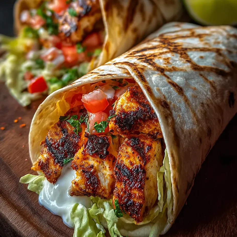 Ein Taco mit grünen Zutaten und Tomaten.