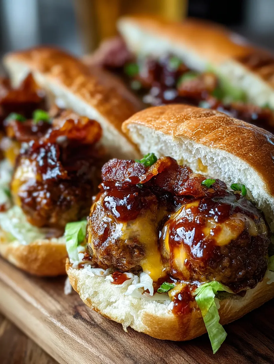 Ein Sandwich mit Bacon, Ketchup und Sauerkraut auf einem Holzbrett.