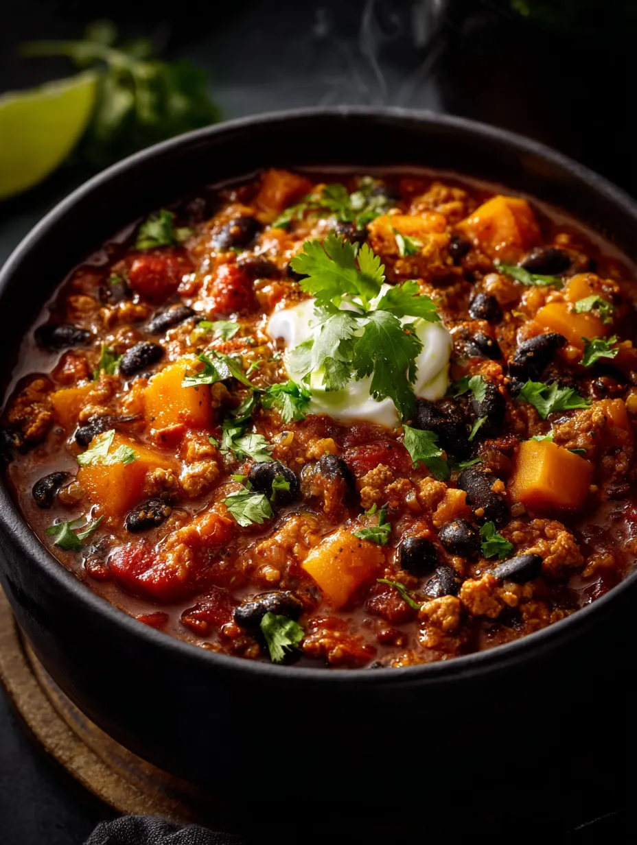 Ein schwarzes Behälter mit einer Mischung aus Kartoffeln, Zwiebeln, Tomaten, Paprika, Koriander und anderen Zutaten.