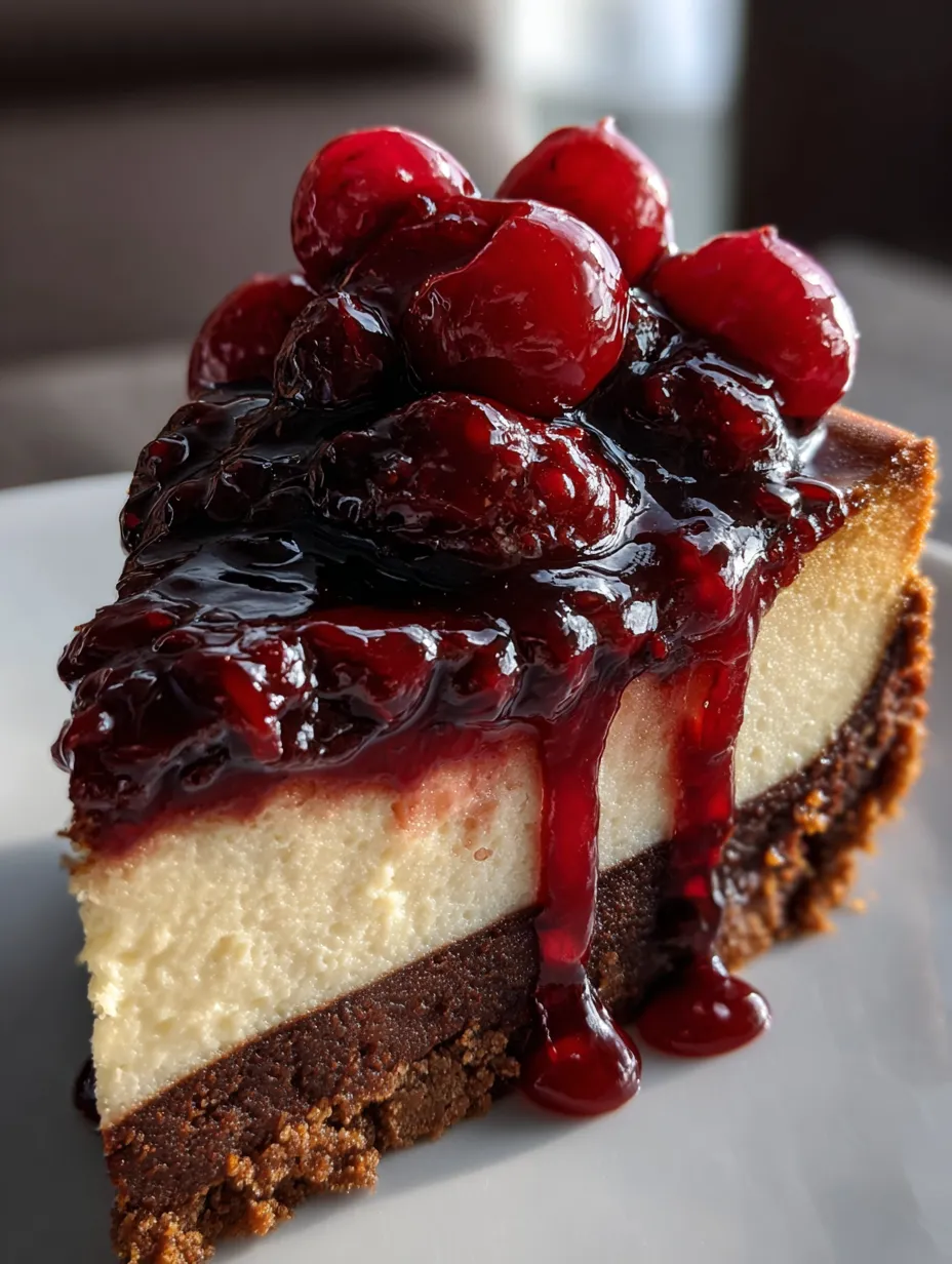 Eine Schokoladenkugel mit Cherry-Fruchtgarnitur auf einem weißen Teller.