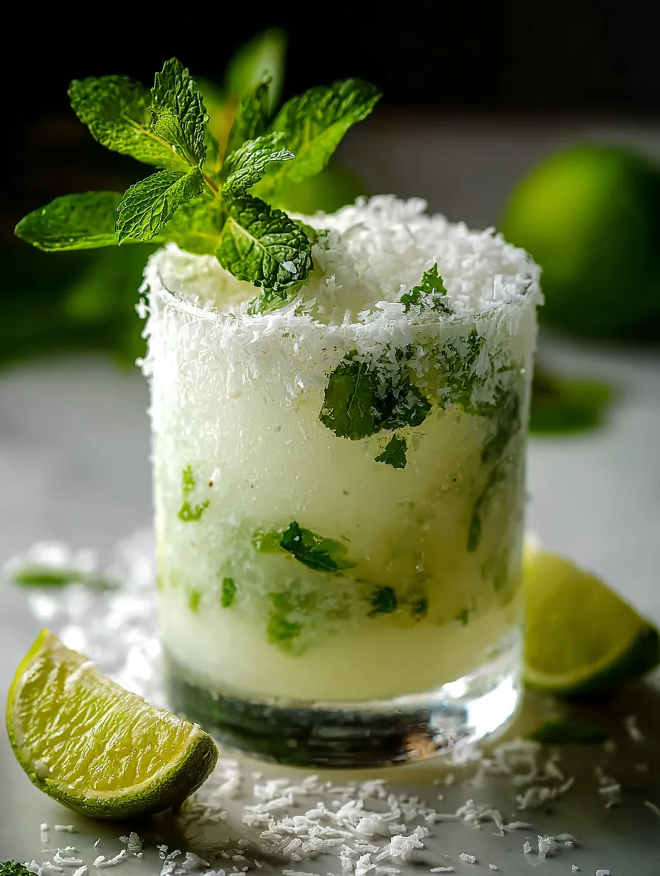 Ein Glas mit einer Mischung aus Mint, Limette und Zitrone.