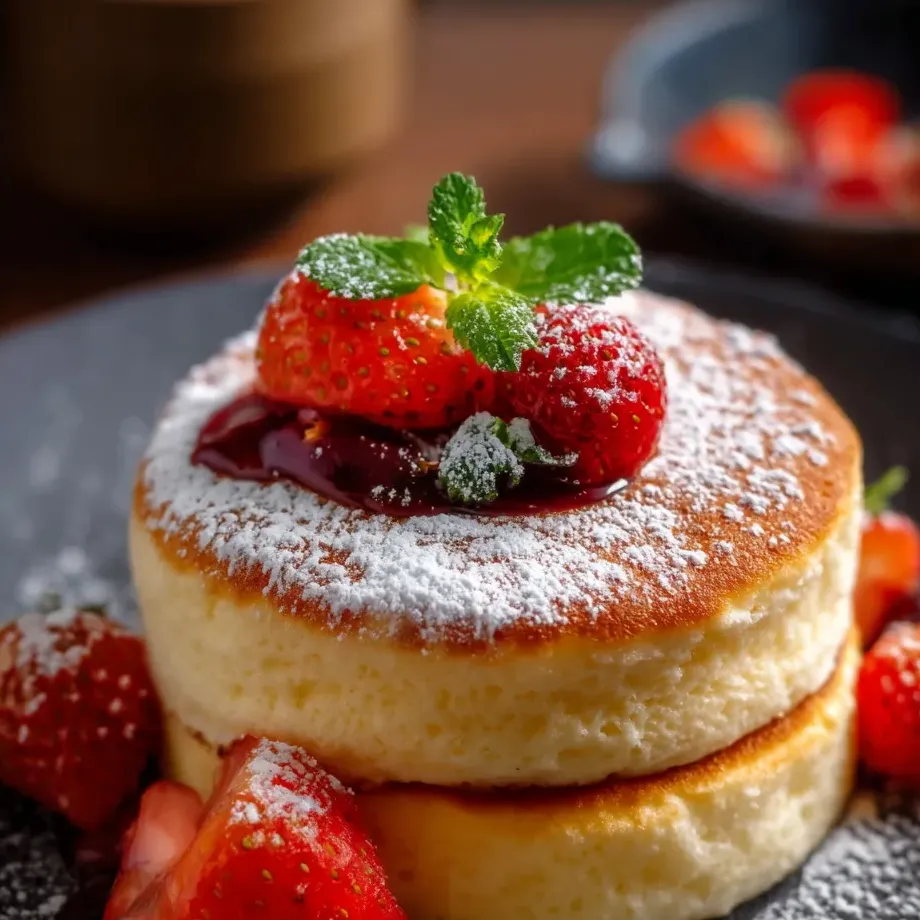 Eine Strawberry mit Stacheln und einer Schmelzkugel auf einem Teller.
