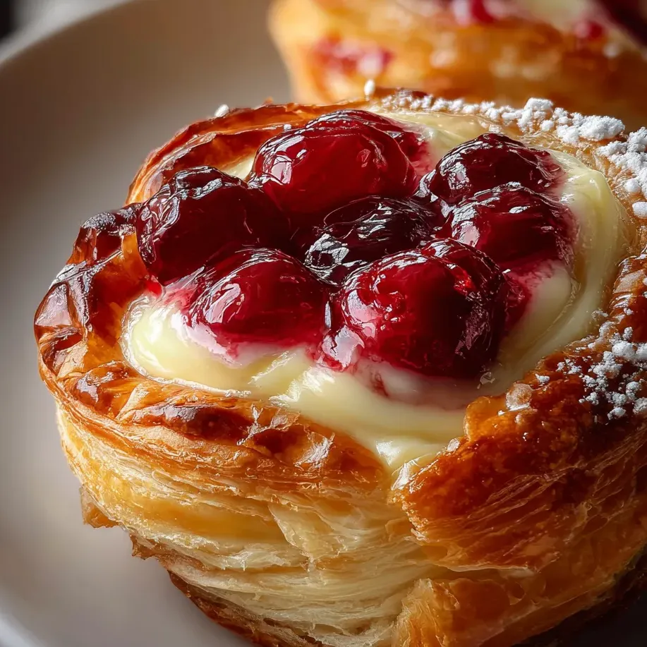 Ein weißer Keks mit einer Schicht von frischem Käse und roten Beeren darauf.