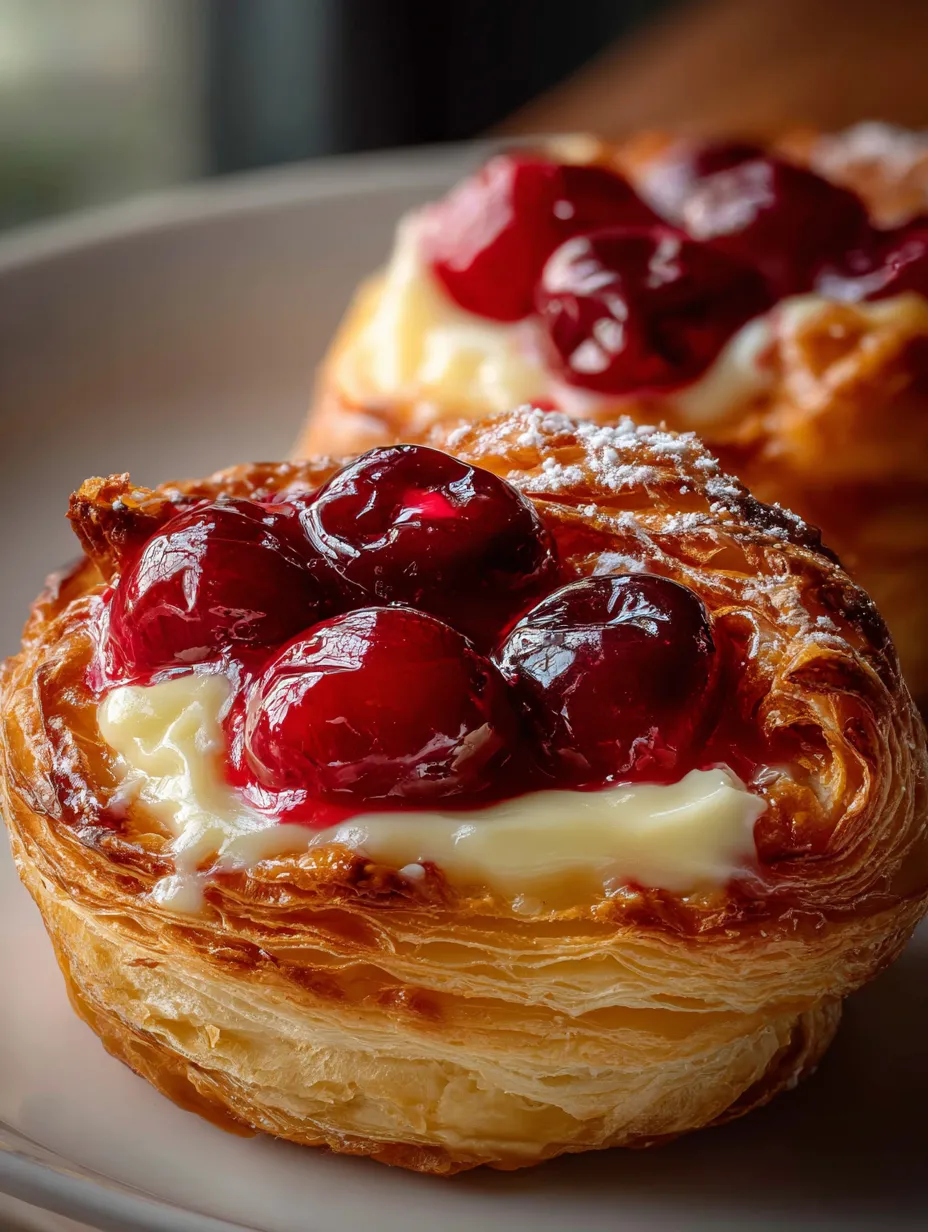 Ein Keks mit Cherry-Fruchtschnitten und Vanille-Creme.