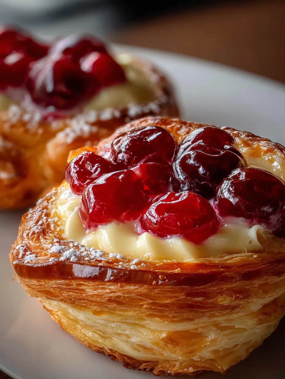 Ein weißer Teller mit zwei Kuchen, die mit Zitronen und Sahne garniert sind.