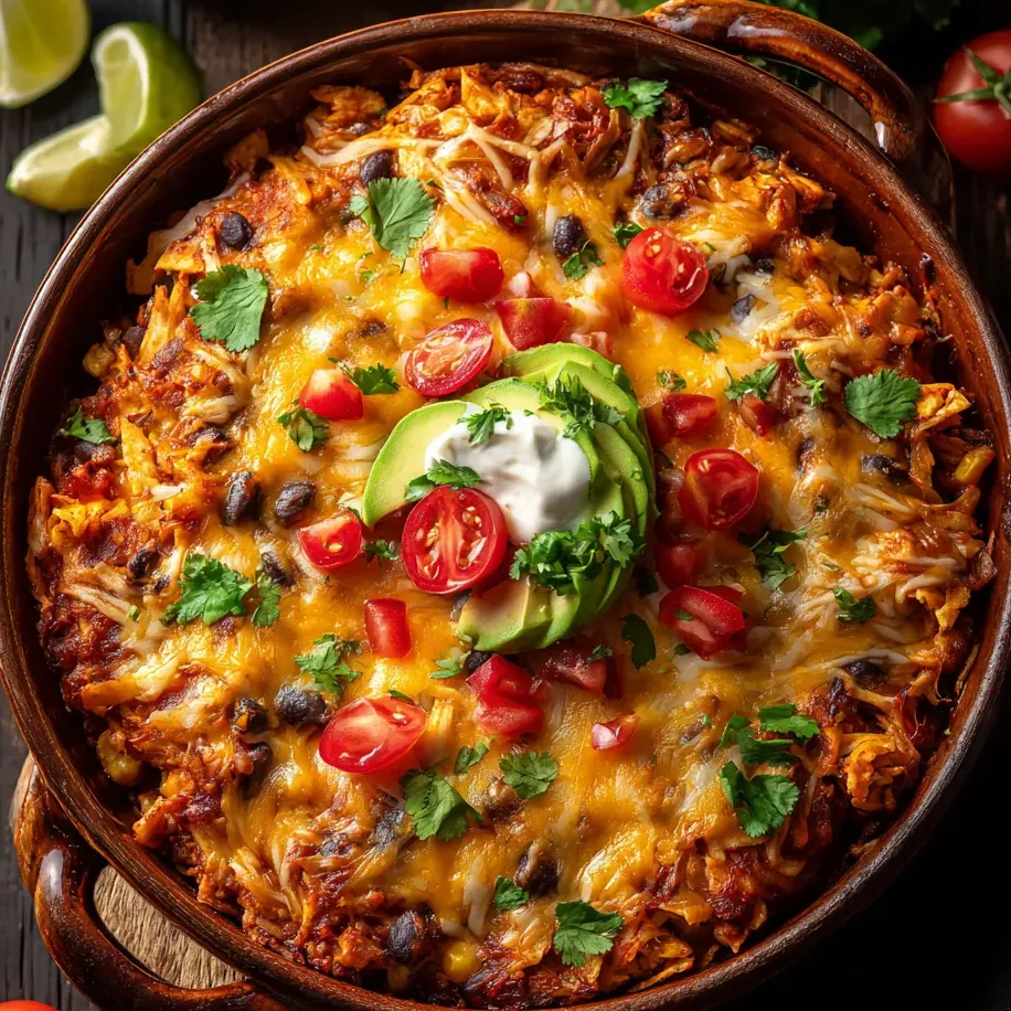 Ein großes, fülliges, mexikanisches Gericht mit Tomaten, Avocado, Lime und Chili.