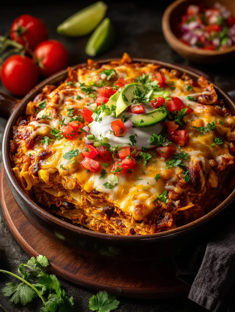 Ein großes, frittiertes Gericht mit Tomaten, Zwiebeln und Käse, garniert mit Tomaten, Zwiebeln und Käse.