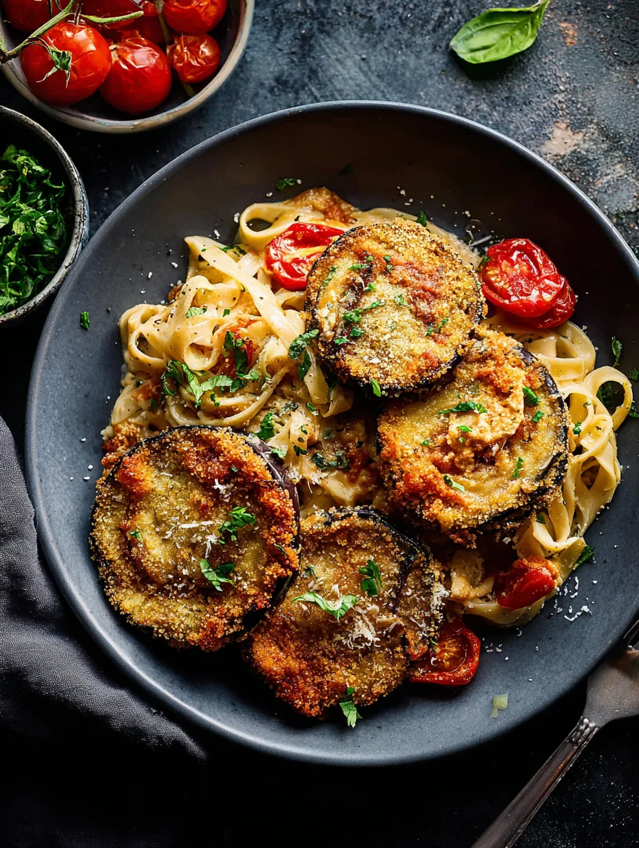 Ein Plate mit pasta, garniert mit grünen Zwiebeln und Zucchini.