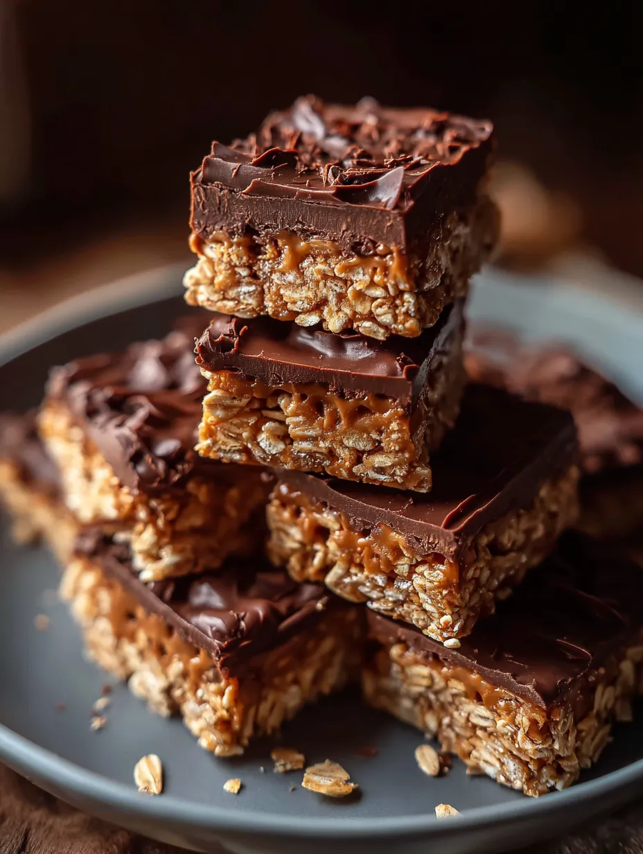 Eine Platte mit Schokoladen-Bonbons, die aus Rice Krispies und Schokolade bestehen.