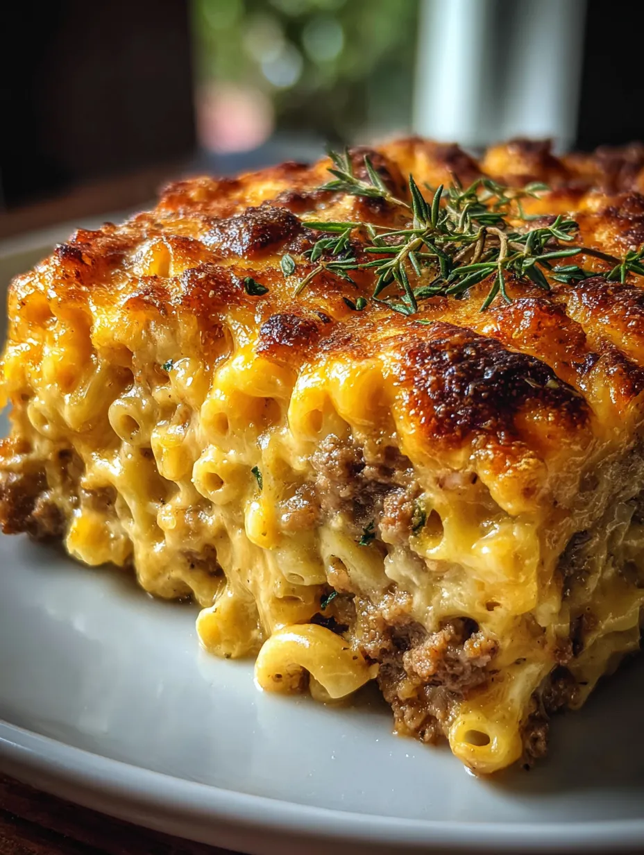 Ein großes, golden getauchtes, mit Käse und Zwiebeln geschmüktes Gericht auf einem weißen Teller.