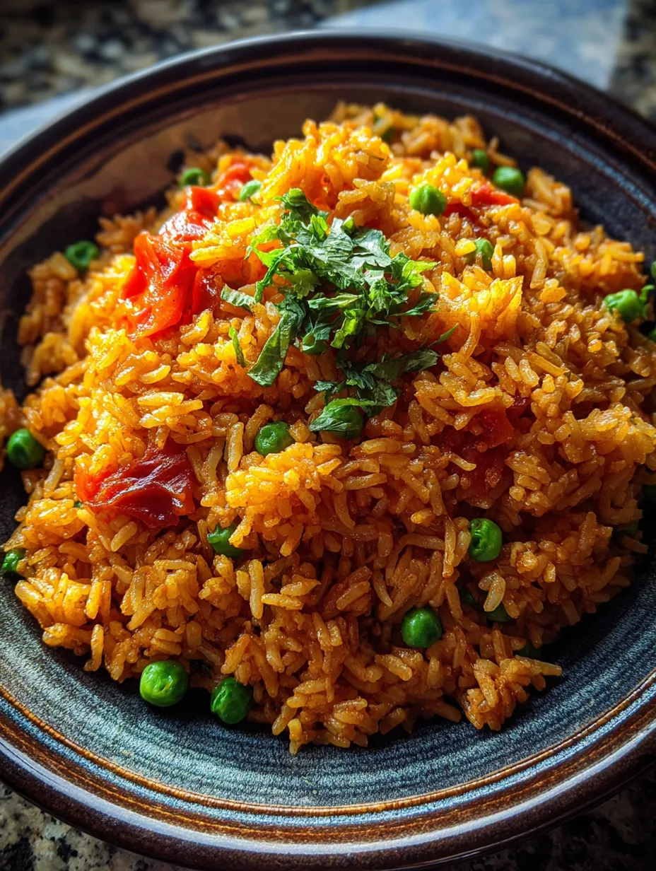 Ein Glas mit Rice und Peas.