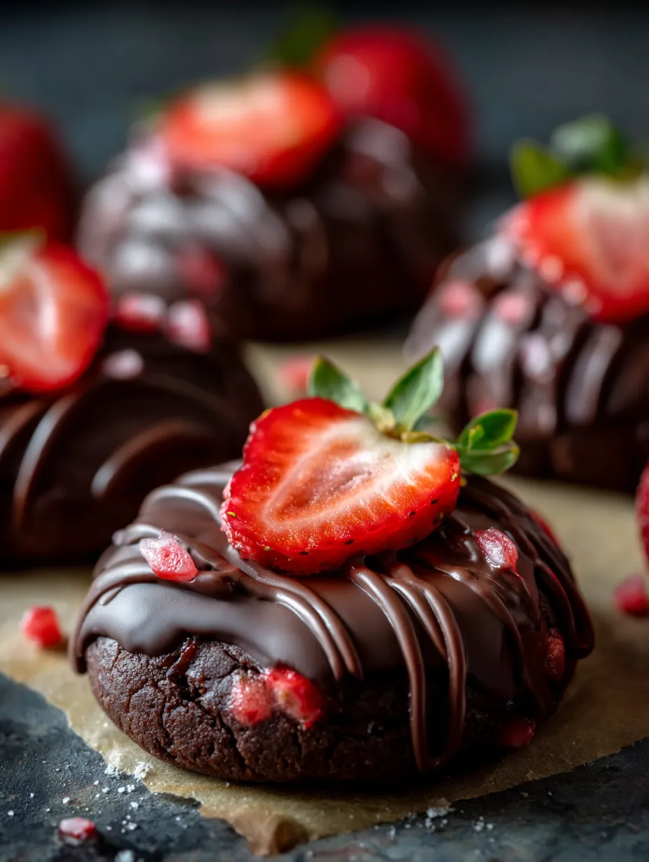 Eine Schokoladencake mit Strawberries und Schokolade.