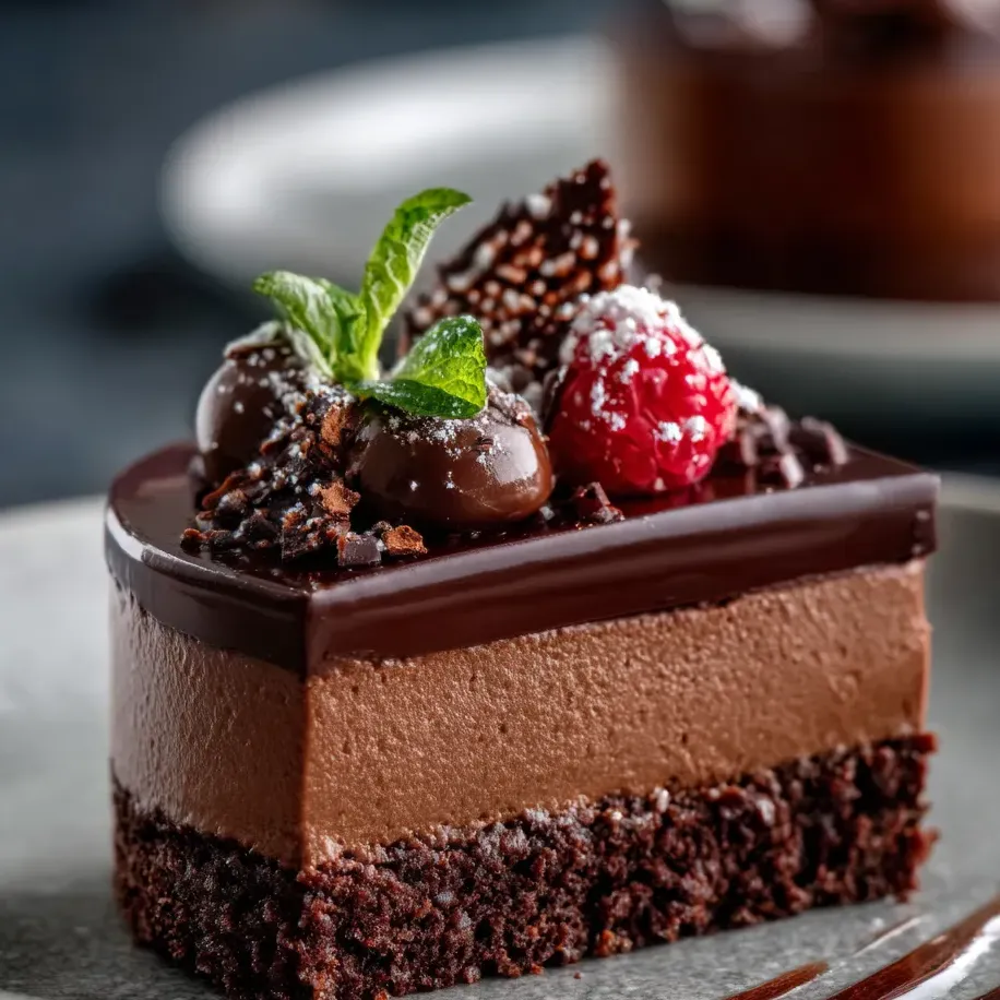 Eine Schokoladenkuche mit Schokoladen, Raspberry und Zitrone.
