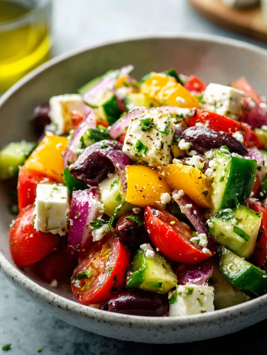Ein großer, dunkler Salat aus verschiedenen Gemüsearten wie Tomaten, Zucchini, Paprika, Onion und Avocado.