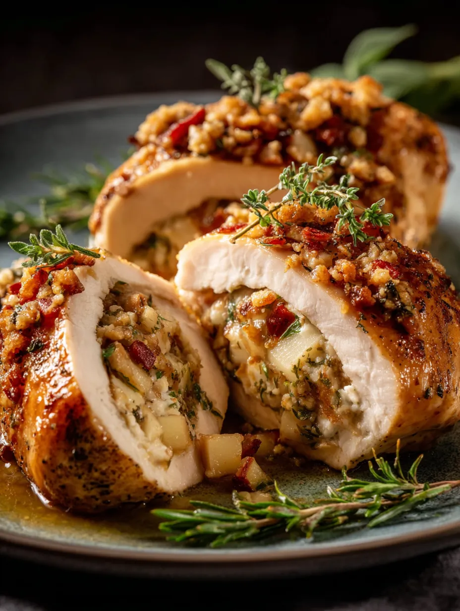 Ein Stück von Chicken mit Zwiebeln und Gewürzen auf einem Teller.