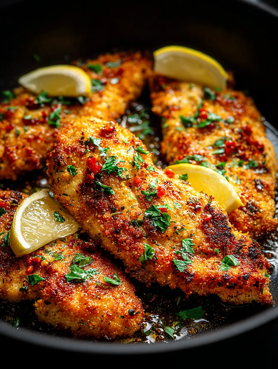 Eine Schüssel mit gegrillten Chicken-Stücken, die mit Zitrone und Paprika garniert sind.