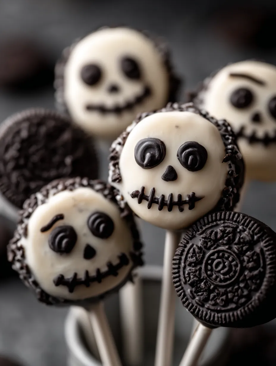 Eine Gruppe von Oreo-Schokoladencakes mit Schokoladenglasur, die in einem Behälter aufbewahrt werden.