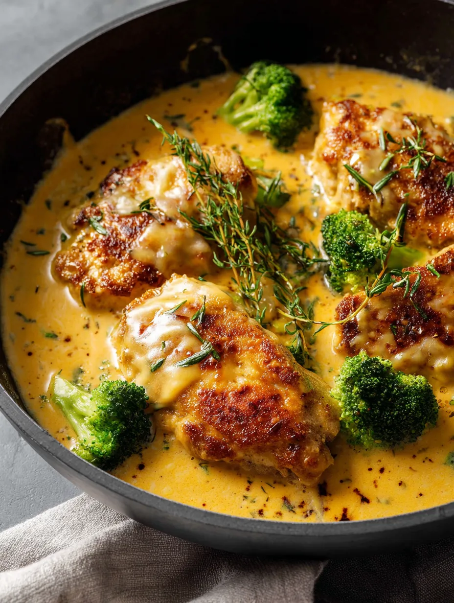 Ein Schmelztopf mit Chicken und Broccoli.